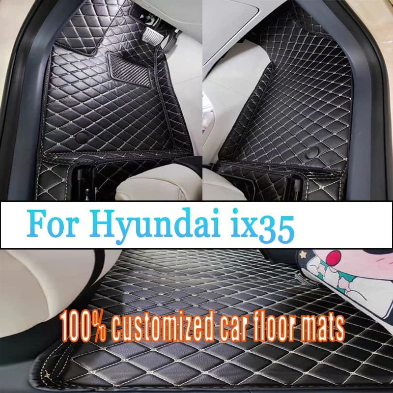 Tappetini per auto automobilistici personalizzati per Hyundai ix35 2010 2011 2012 2013 2014 Auto di lusso in pelle uomo donna tappetini per auto copertura completa