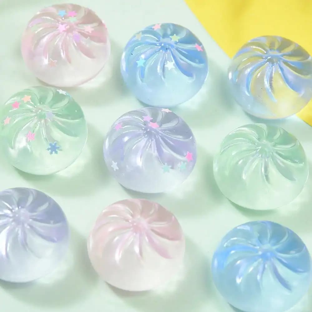 2026 New Crystal Bun Squishy Toys, Mini Malt Ball Squeeze Stress Relief Realistic Food Toys, Perfect Gifts For Birthday, Valentine's Day, Easter, Boys, Girls
