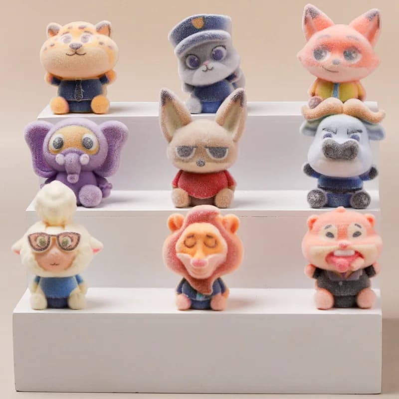 9 pezzi per Zootopia ornamenti per il desktop Judy Hopps e Nick Wilde Mystery set di figure da collezione per decorazioni da scrivania Anime/regali di compleanno