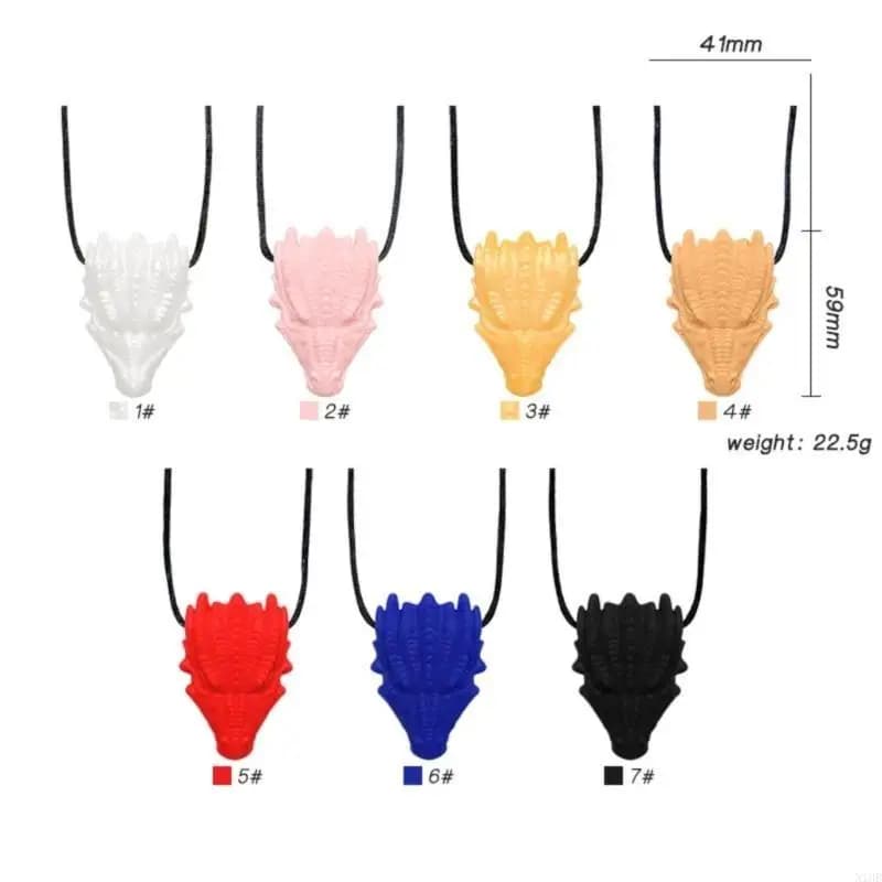 N1HB Dragon Dragon Teether Collana Sicuro Silicone Lenitore giocattolo allevia il disagio per dentizione per bambino da 0