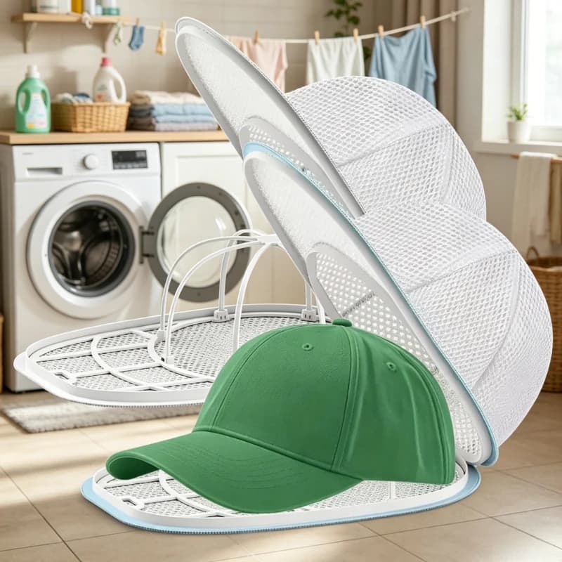 Supporto per lavaggio cappelli anti-deformazione, robusto telaio protettivo per cappelli, detergente per cappellini da baseball, organizer per lavanderia, accessori per lavanderia domestica