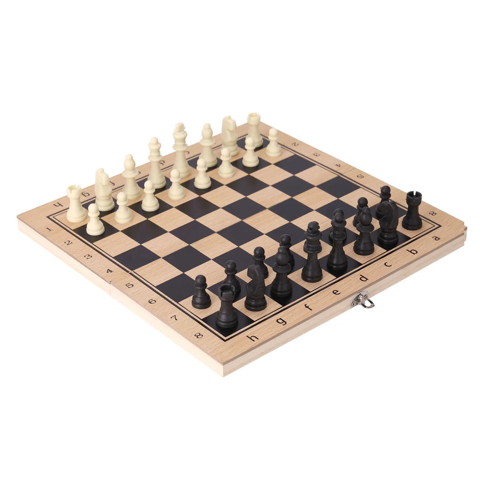 Portable Wooden Chess Set International Chess Entertainment Game Chess Set Folding Board Chessboard Entertainment Family Game
