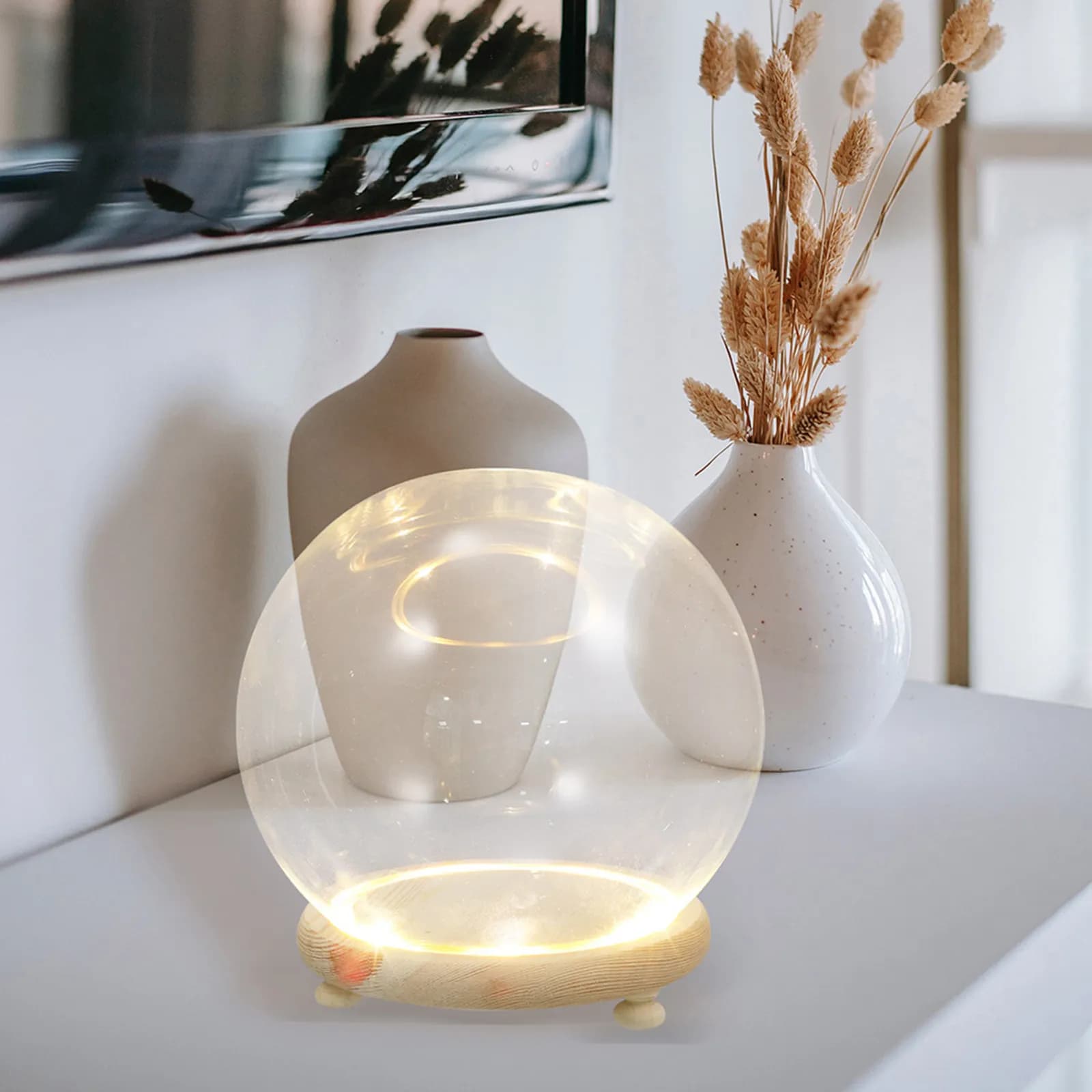 Cupola in Vetro Trasparente per Fiori Immortali, Piante Artificiali, Decorazione Casa e Negozio, Copertura in Vetro per Fiori Conservati con Elementi Naturali