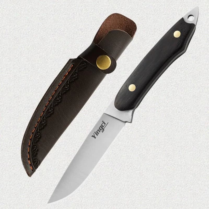 Coltello Forgiato Multifunzione in Acciaio Forgiato in un Unico Pezzo, Alta Durezza, Manico in Legno Massello, Facile da Pulire, per Frutta, Carne e Cucina