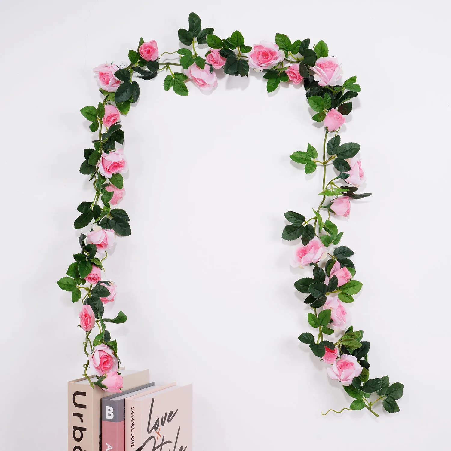 Vite di Rose Artificiali da 160CM, Fiori Finti in Rattan per Decorazioni di Archi Nuziali, Casa, Giardino, Natale, Piante Finte Fai-da-Te