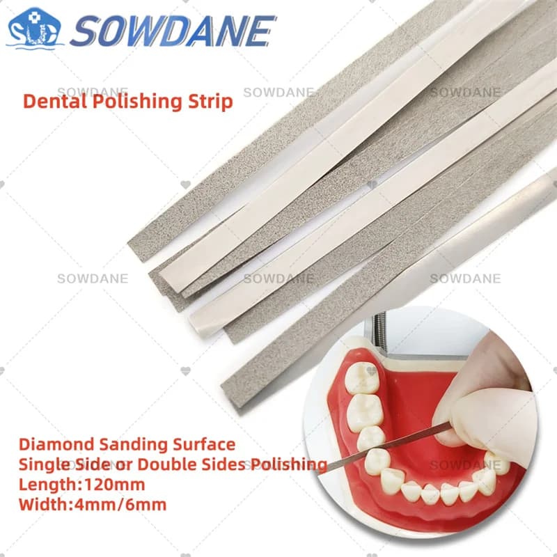 Striscia per lucidatura dentale dei metalli con lato singolo della superficie abrasiva diamantata (larghezza 6 mm/4 mm per la selezione) Sbiancamento dei denti