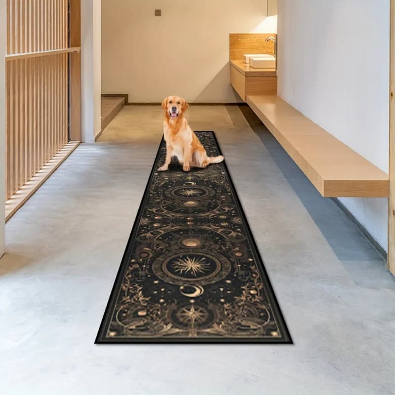 Tappeto decorativo per la casa con stampa ispirata ai Tarocchi VIKAMA, antiscivolo e resistente allo sporco, ideale per corridoi e soggiorno
