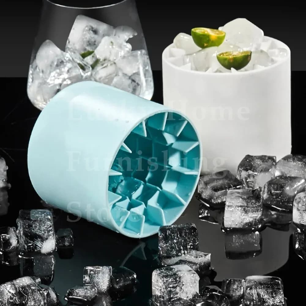 Stampo Rotondo in Silicone per Ghiaccio 1 Pezzo, Vassoio Congelatore Rapido Salvaspazio, Contenitore per Frigorifero, Strumenti per Bar e Whisky