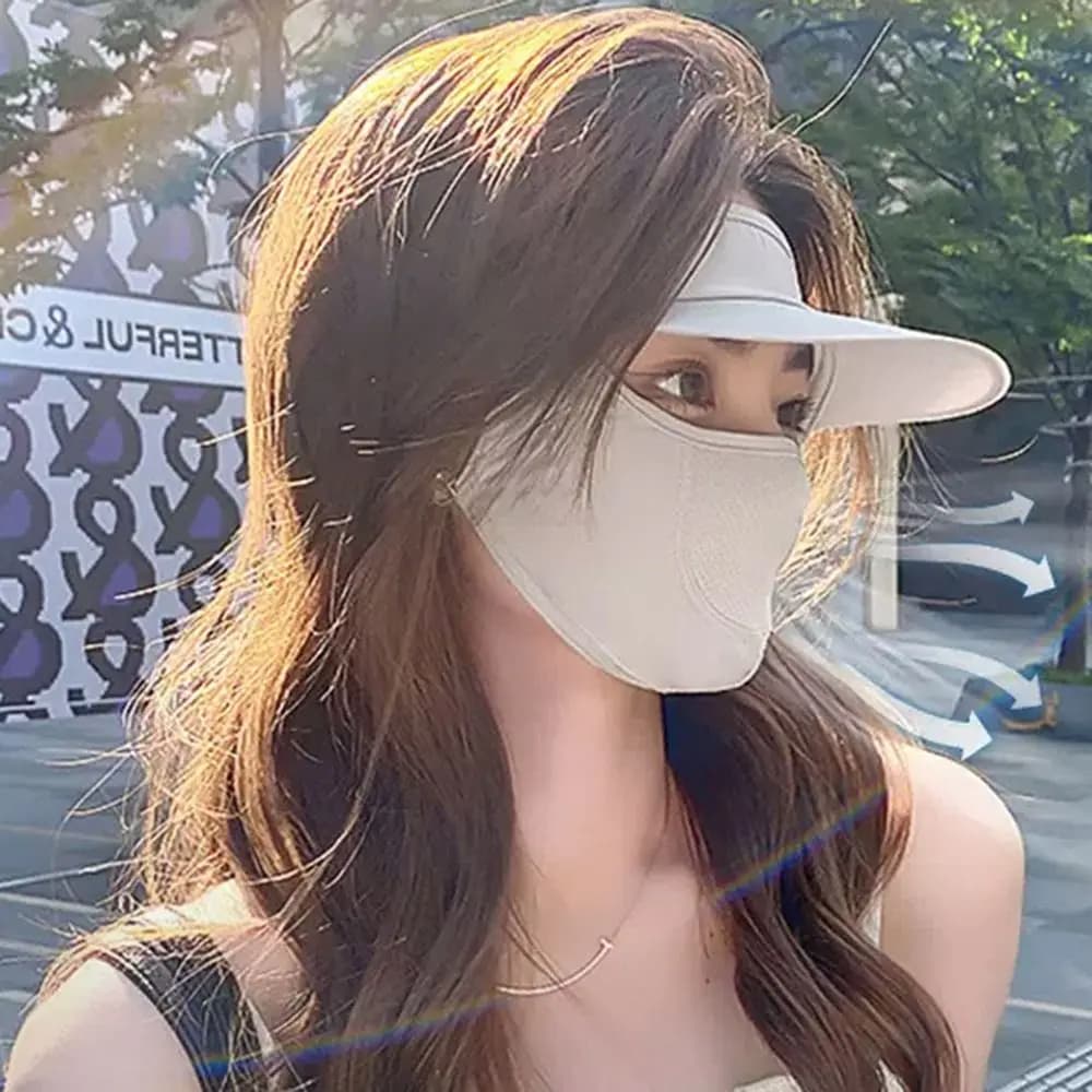 Outdoor Fashion Full Face 3D Anti-UV Neck Scarf Ice Silk Sun Protection Mask Breathable Neck Protection Sunshade Face Mask