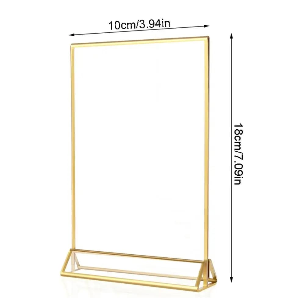 Porta-Segnaposto in Acrilico Trasparente Dorato Fai-da-Te con Base, Elegante e Resistente Supporto per Numeri di Tavolo per Matrimoni e Cene