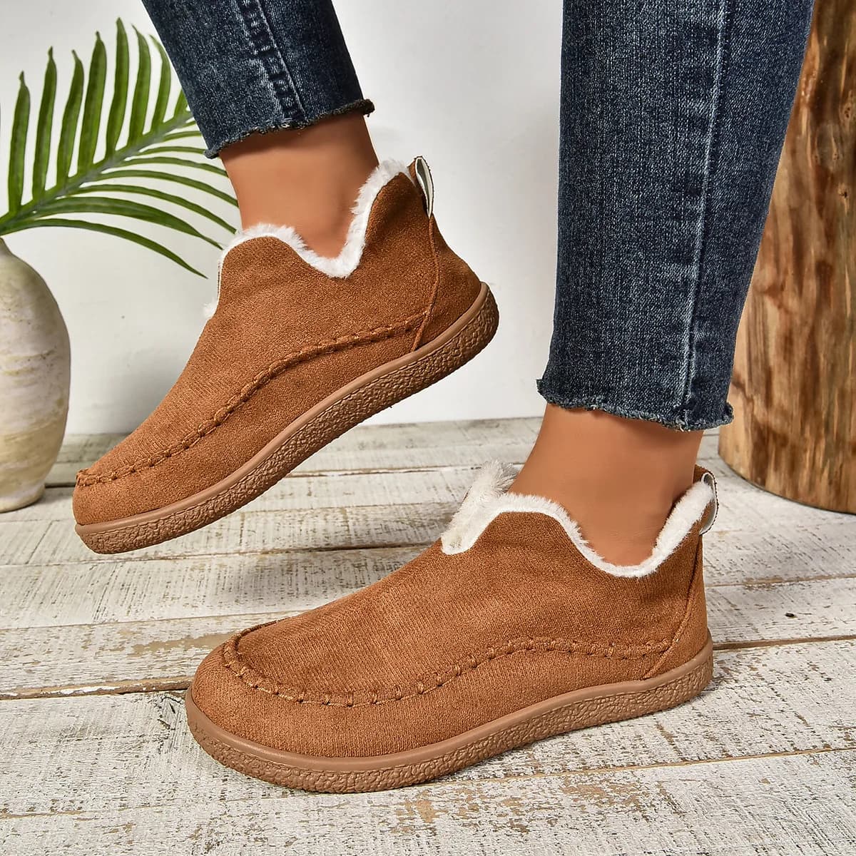 Stivali da Neve Invernali Asgard per Donna, Scarpe in Camoscio Monocolore Calde e Antiscivolo, Nuove Scarpe Casual Morbide alla Moda per Adulti