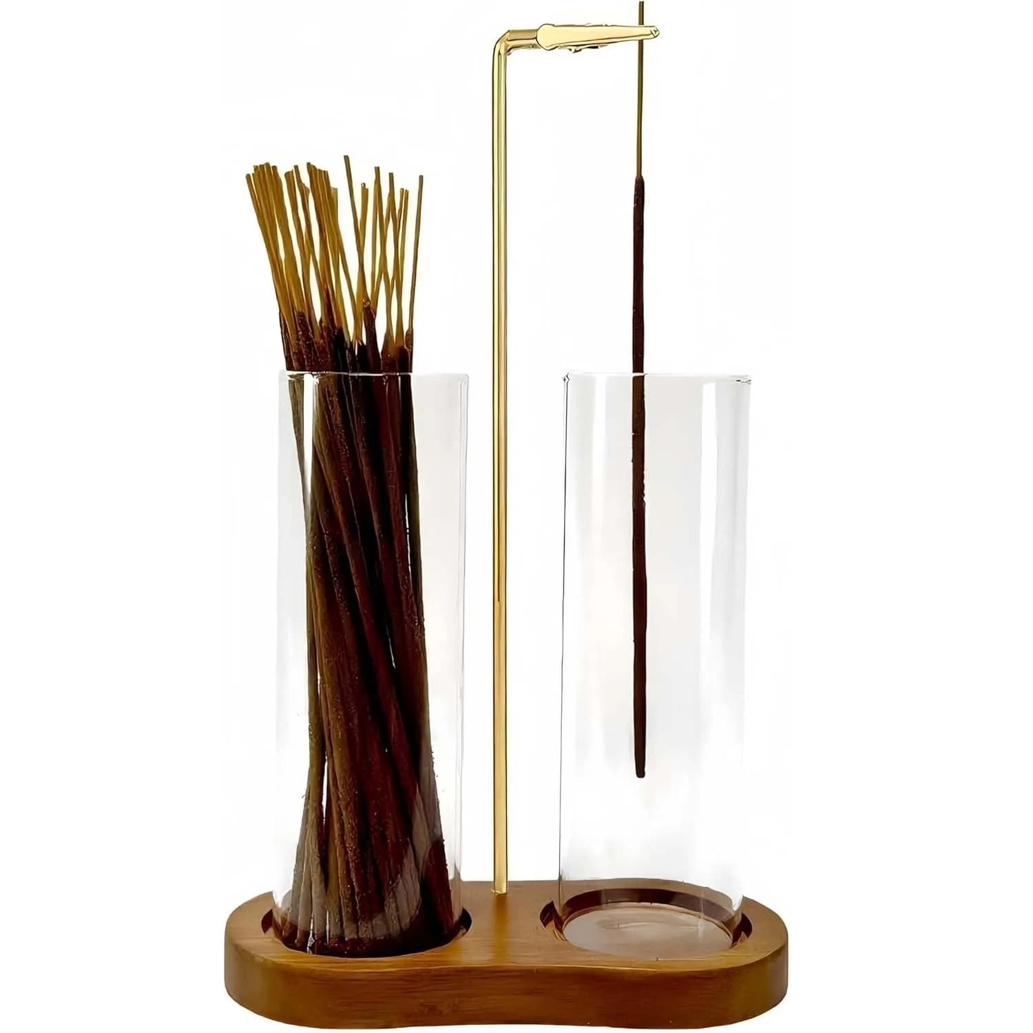 Portaincenso in vetro 2 in 1 Porta bruciatore per bastoncini di incenso Portaincenso capovolto con raccoglitore di cenere in vetro per l'arredamento della stanza