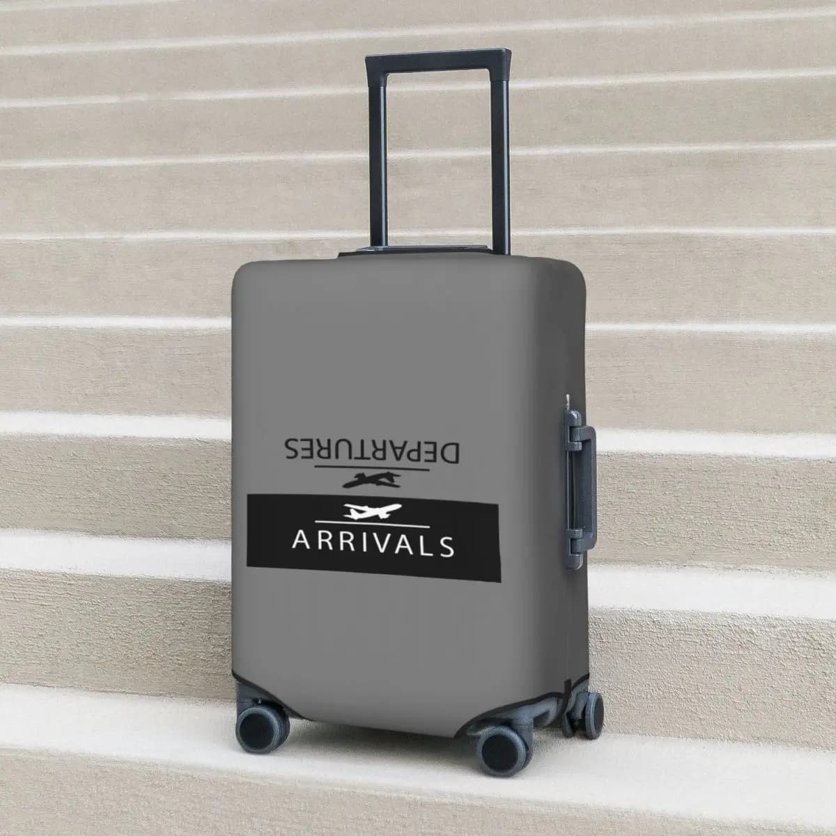 Aviation Departures Arrivals Suitcase Cover Protection Elastic Trip Luggage Protector Covers for 18-32 Inch