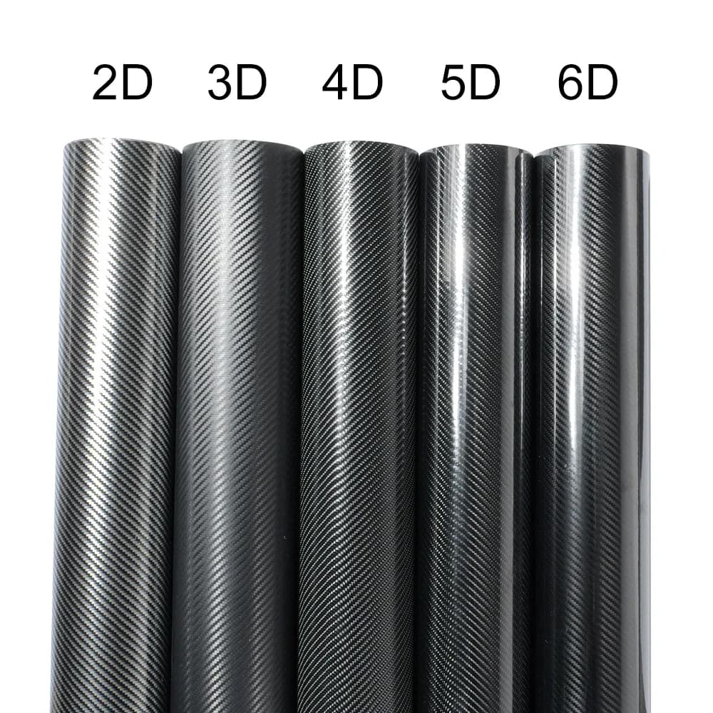 Pellicola in vinile avvolgente in fibra di carbonio lucida che copre 2D 3D 4D 5D 6D Pellicola per auto Auto Moto Foglio in PVC impermeabile Accessori per auto