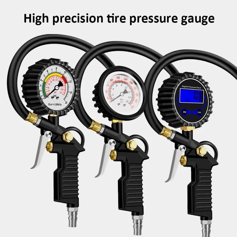 Manometro per pneumatici Manometro per aria 220psi Monitor per pressione pneumatici per auto Gonfiatore per pneumatici con tubo flessibile per auto camion moto