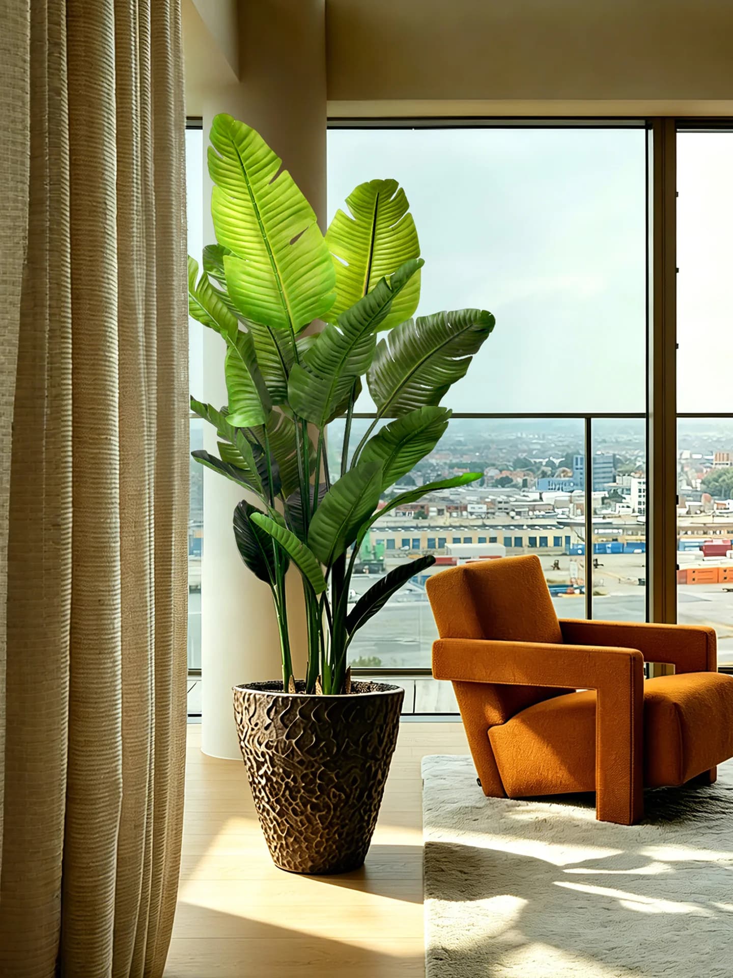 Pianta Artificiale Decorativa da Interno in Stile Nordico, Albero Finto a Grandezza Naturale, Ornamento in Vaso, Simulazione Realistica