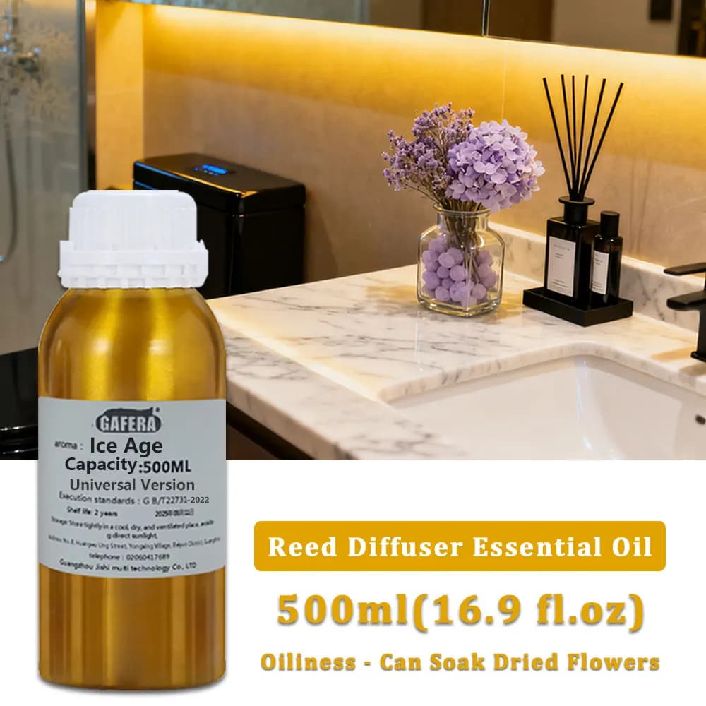 GAFERA 500ml (16.9 fl.oz) Ice Age Essential Oils, Diffuser Replenish Aroma Oil For Reed Diffuser, Flameless Aromatherapy