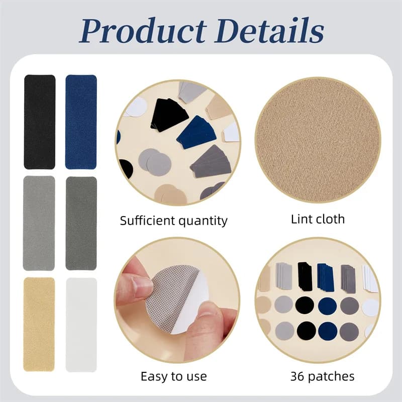 6 Pezzi di Patch Adesivi Universali per Riparazione Scarpe, Cuscinetti Durevoli in Microfibra per Riparare Fori sul Tallone, Patch in Pelle per Sneaker