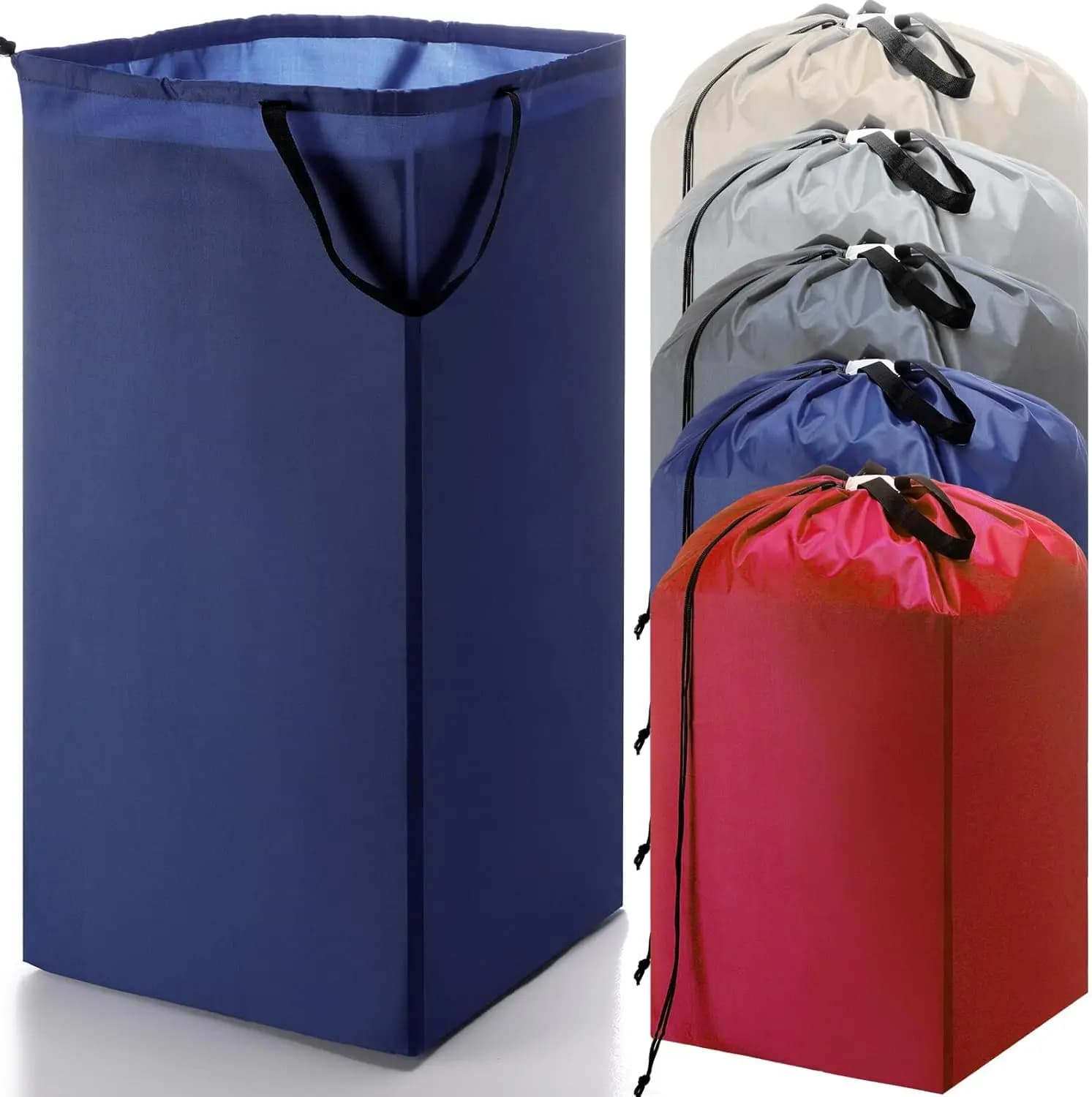 5 piece travel bag set with handles and drawstring, 27,5 x 34,5 inch, to wash dirty clothes