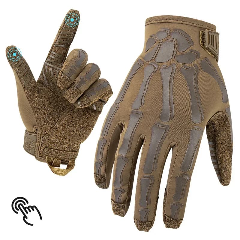 Full Finger Skeleton Tactical Gloves Touch Screen Non-Slip Wear-Resistant for Motorcycle Riding and Cycling cute glovescute glo