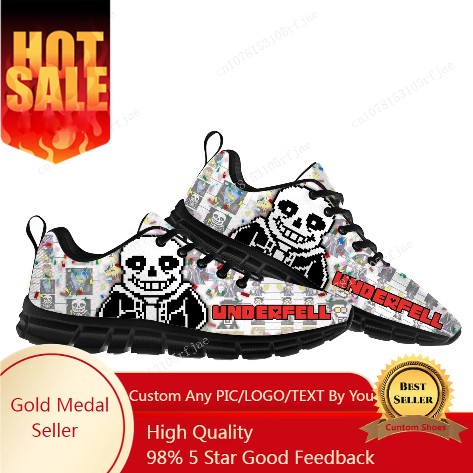 Gioco di cartoni animati Undertale Sans Skull Scarpe sportive Uomo Donna Sneakers Sneaker Scarpe personalizzate