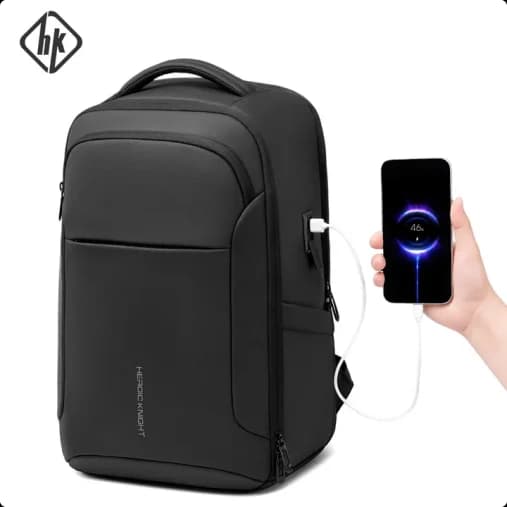 HK 17.3-inch Laptop Backpack for Men Multifunctional Business and Travel Backpack with USB Charging Waterproof Travel Backpack