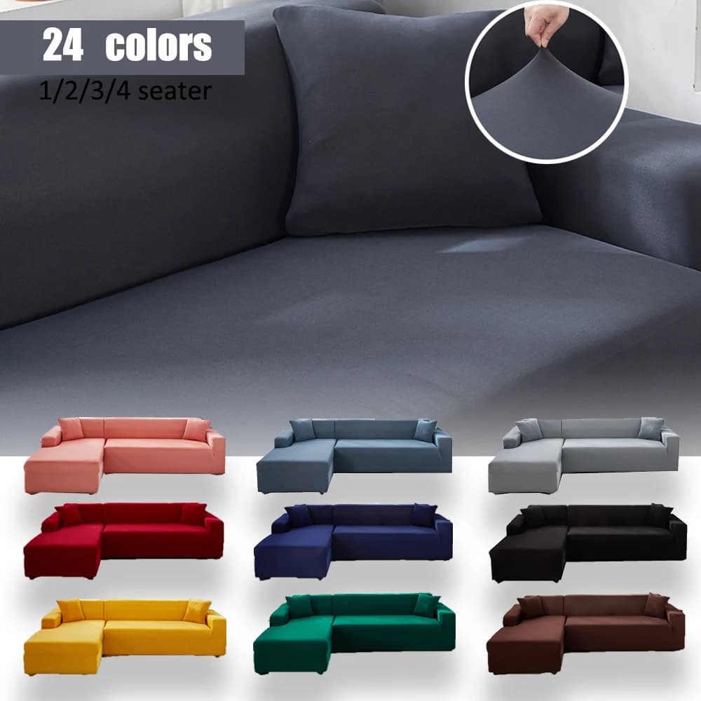Covered Dark Grey for Living, Relaxing Armchair, L-shaped, 1, 2, 3 Seats, Cover, Furniture Protection