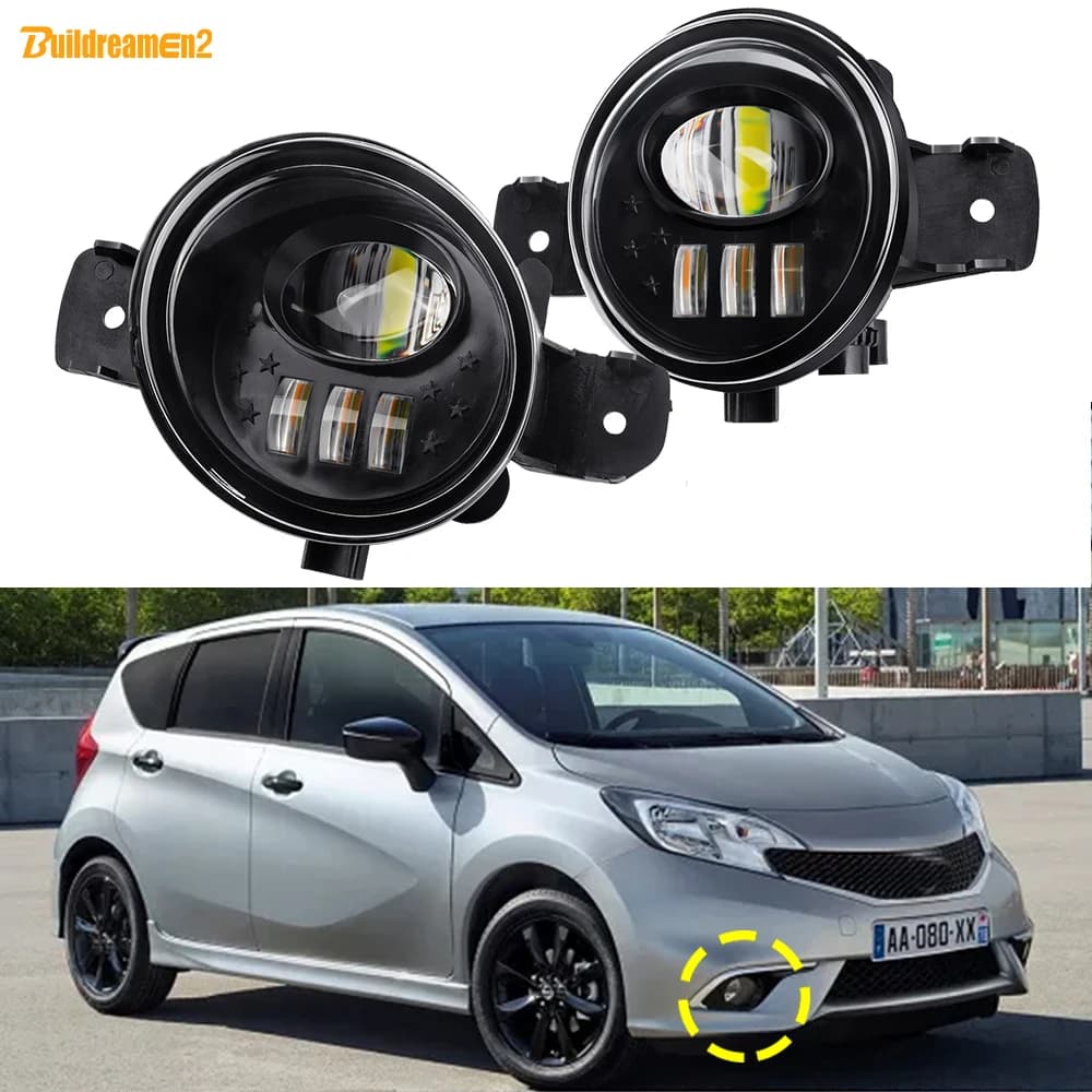 2 X Auto Conducente + Passeggero LED Lente Fendinebbia DRL Montaggio 30W H11 Per Nissan Nota (E12) 2013 2014 2015 2016 2017 2018
