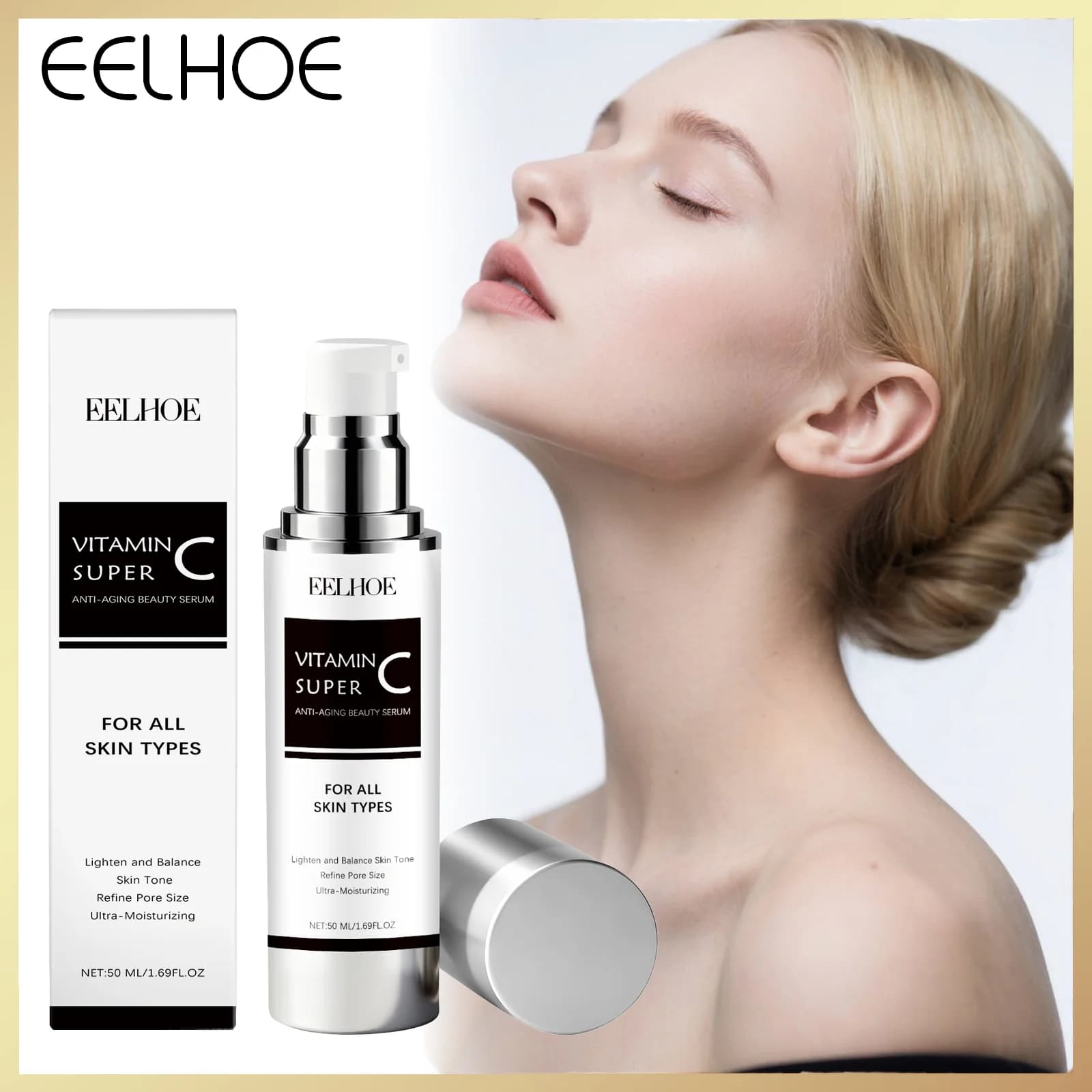 Vitamin C serum for face clearing and hydration 50ml Gift set for winter holidays for skin care Anti-aging pore cooling Fast absorption
