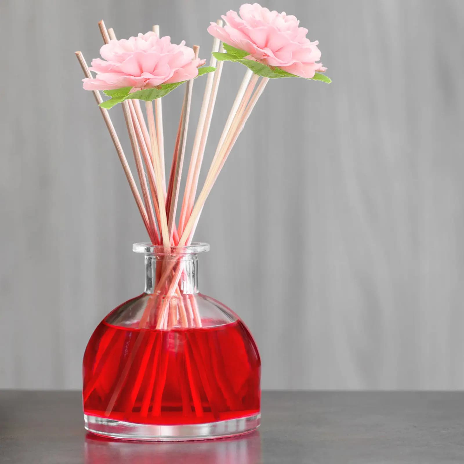 5 Pezzi Bastoncini Diffusori in Legno e Rattan per Bottiglie di Oli Essenziali, Design a Fiore, Diffusori Decorativi per Fragranze Casa