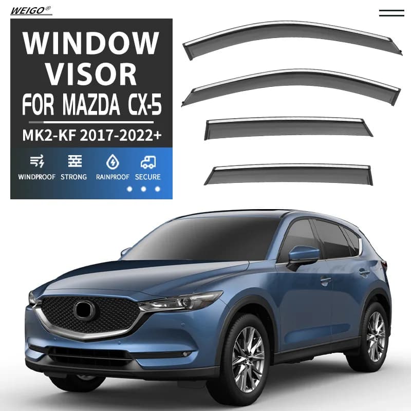 4 pezzi per MAZDA CX-5 KE KF 2012-2022 + finestrino dell'auto visiera tenda da sole abbracci parabrezza finestra laterale pioggia parasole accessori auto