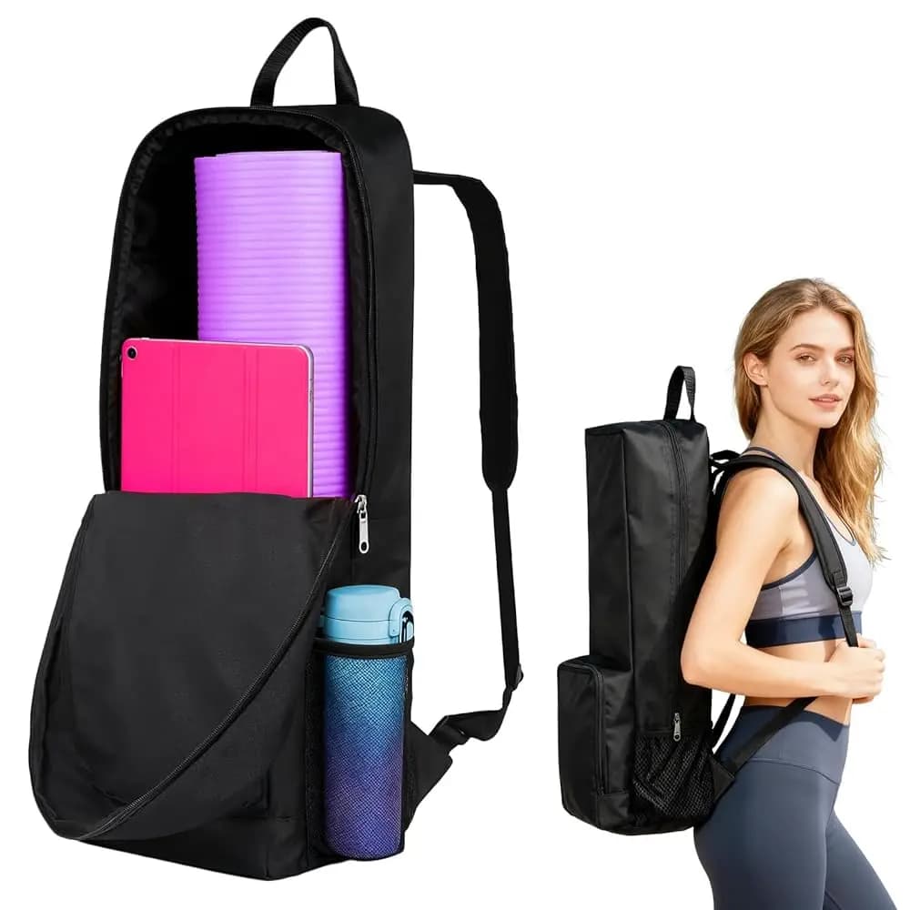 Borsa per Tappetino Yoga - Borsa Porta Tappetino Yoga con Tasche e Tracolla Regolabile, Zaino Leggero e Impermeabile per Tappetino Yoga per Donne e Uomini