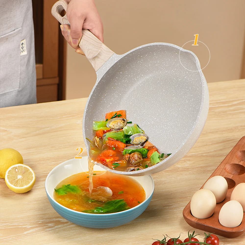 Pentole in ceramica fornello a induzione per uso domestico utensile da cucina universale padella per bistecche padella antiaderente durevole padella