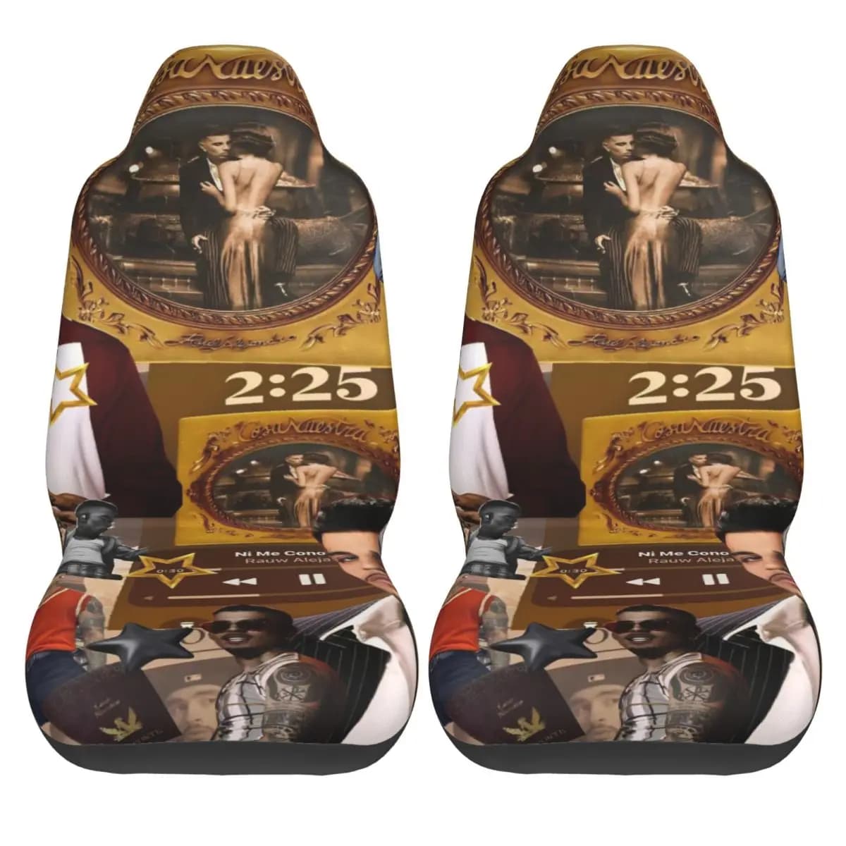 Rauw Alejandros Car Seat Covers in Polyester, Set of 2 Vintage Safety Winter Seat Covers
