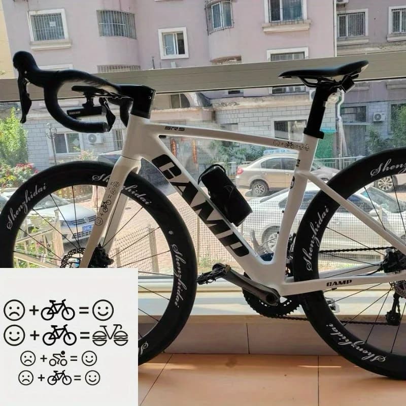 4 Pezzi Adesivi 2D con Faccine Sorridenti, Decorazioni Impermeabili per Forcella Anteriore Bici, Casco Moto e Auto