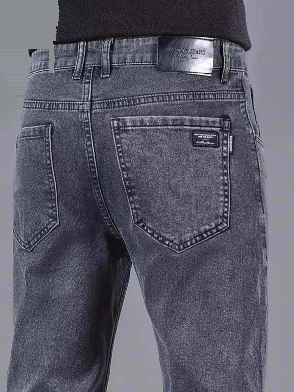 Jeans a gamba dritta da uomo, alla moda, versatili, autunno primavera, nuovo stile, resistenti all'usura, pantaloni lunghi a vita alta, abbigliamento casual per giovani