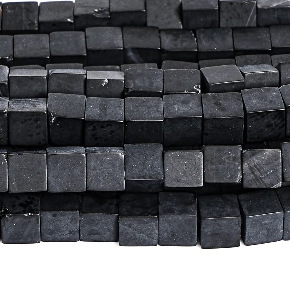 Perline Cubiche in Onice Nero Opaco da 4mm, Perline Distanziatrici in Pietra Naturale per Creazione di Gioielli, Bracciali e Collane Fai-da-Te