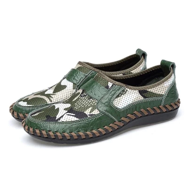 Nuove scarpe estive Mocassini da uomo Mesh traspirante Piatto antiscivolo Marchio di moda Calzature maschili Verde Blu Marrone Plus Size 46 DX512