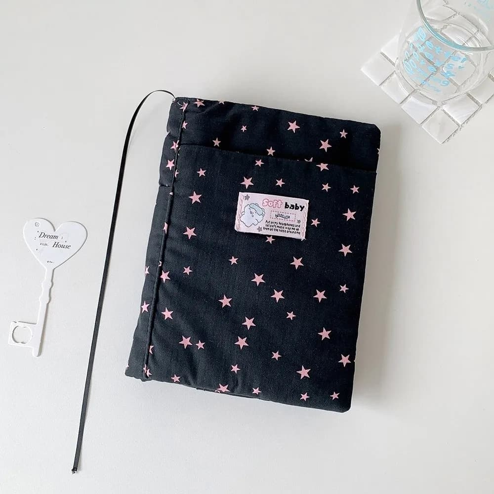 Kawaii Star Print Book Sleeve Portable Notebook Cover DIY Journal Protector A5 Notebook & Planner
