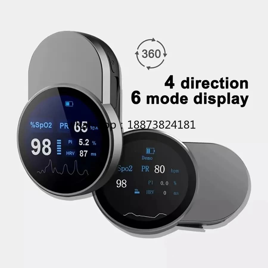 Ossimetro da dito digitale a colori TFT con trasmissione wireless, clip per dito, ricaricabile USB 4G, ossimetro a polso veloce.