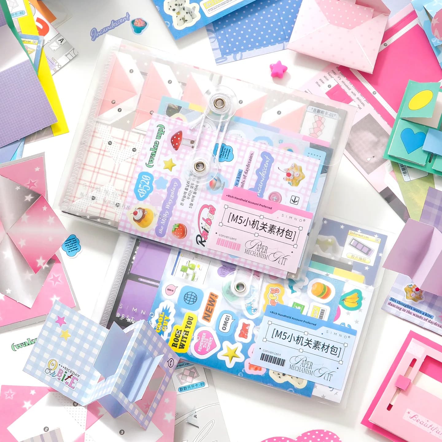 M5 Creative Mechanism Material Kit, mini creativity, used for DIY scrapbooking, planner materials, handmade artworks, making sou