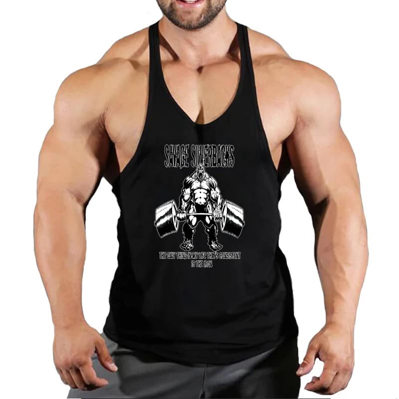 Summer muscle fitness for men in loose cotton sleeveless cool print pattern sport and leisure comfortable slim running vest