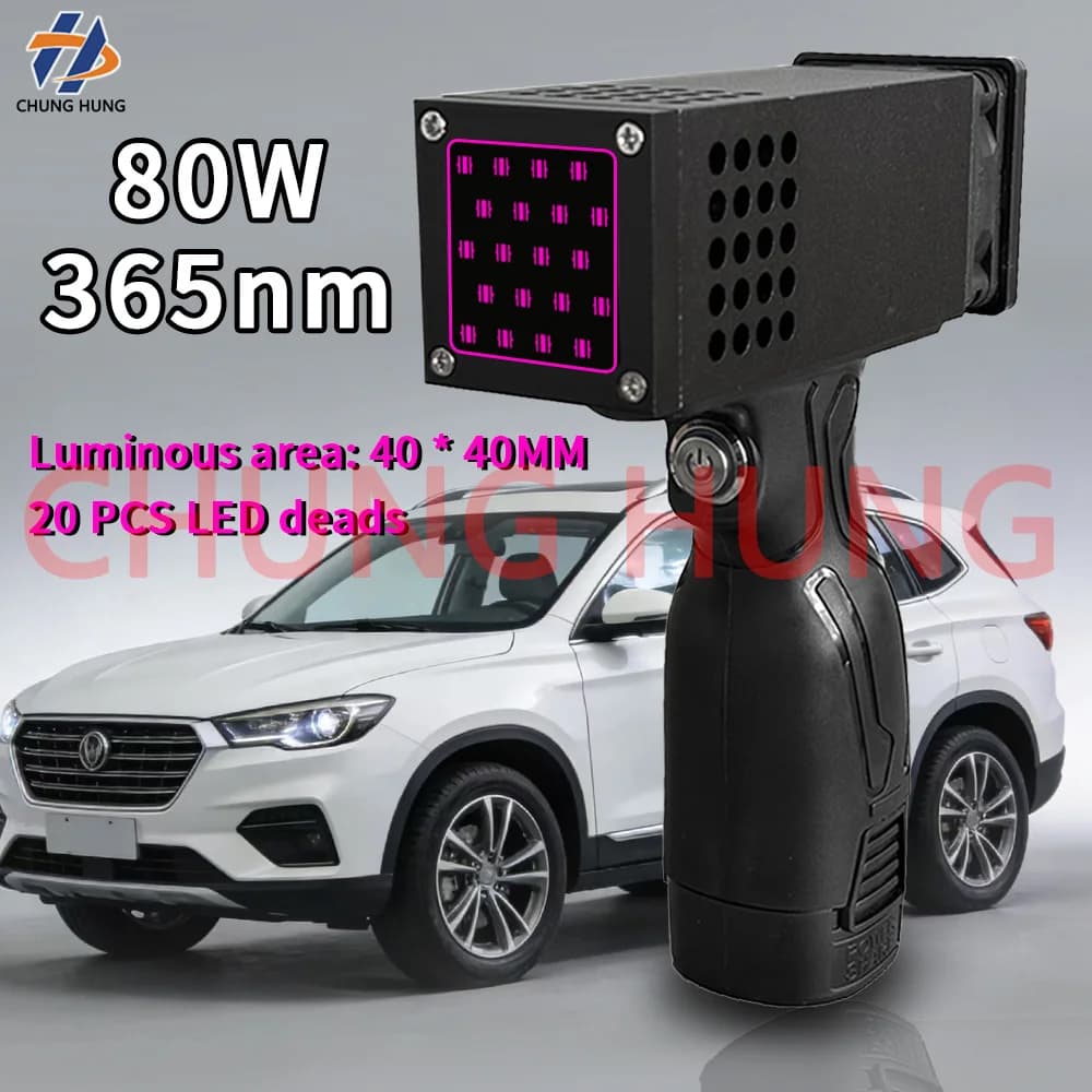 Lampada UV portatile ad alta potenza per manutenzione auto Spruzzo di vernice in lamiera LED Lampada UV per asciugatura dell'inchiostro polimerizzante