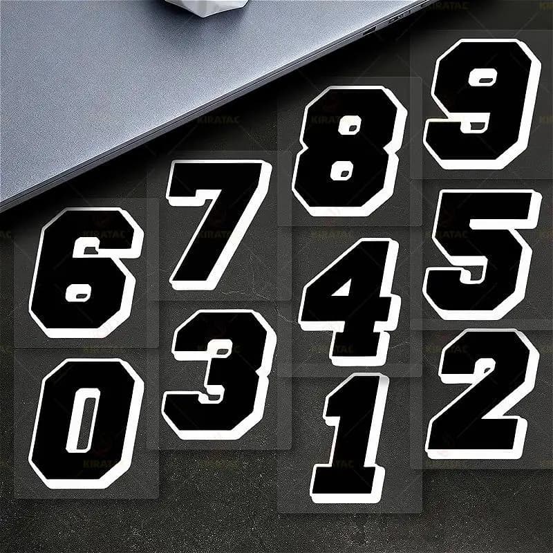 2D flat waterproof black vinyl sticker, universal decal for motorcycle carenature, helmet, fuel tank and bike