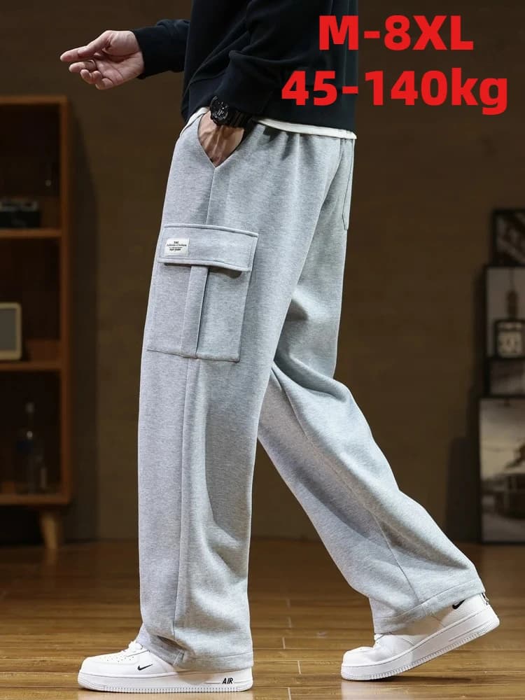 Men's Multitask Sports Pants Autumn with Coulisse in Life, Casual, Plus Sizes, Larga fit, Straight Leg, Up to 8XL