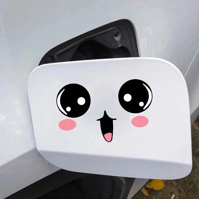 Adesivo per Auto con Faccina Kawaii, Decalcomania in Vinile con Occhi Grandi per Serbatoio, Specchietto, Finestrino