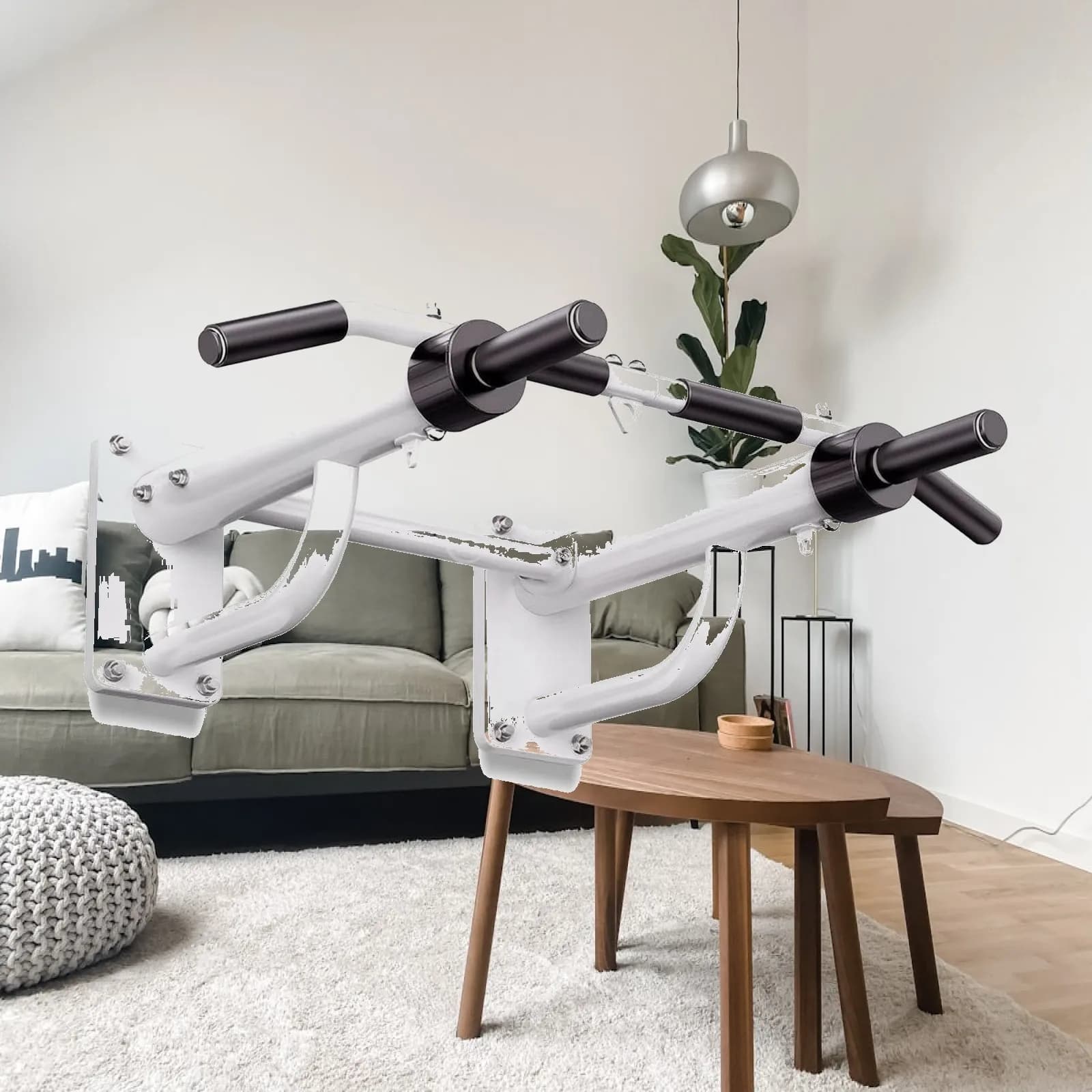 Wall-Mounted Pull-up Bar Long-Lasting Pull-up Bar with Padded Grips Comfortable