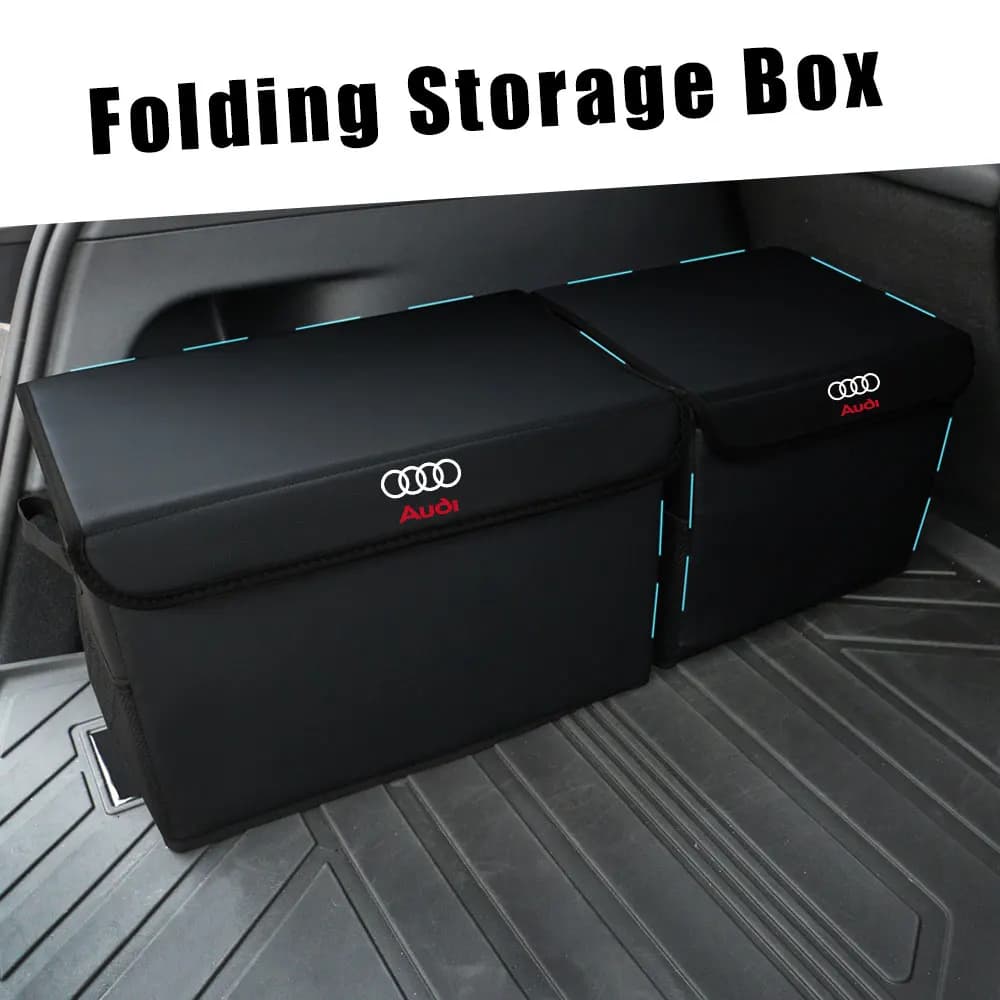 Car Trunk Stowing Tidying Large Capacity Storage Box Organizer Case For Audi Sline A1 A3 A4 A5 A6 A6L A7 A8 Q2 Q3 Q5 Q7 R8 RS TT