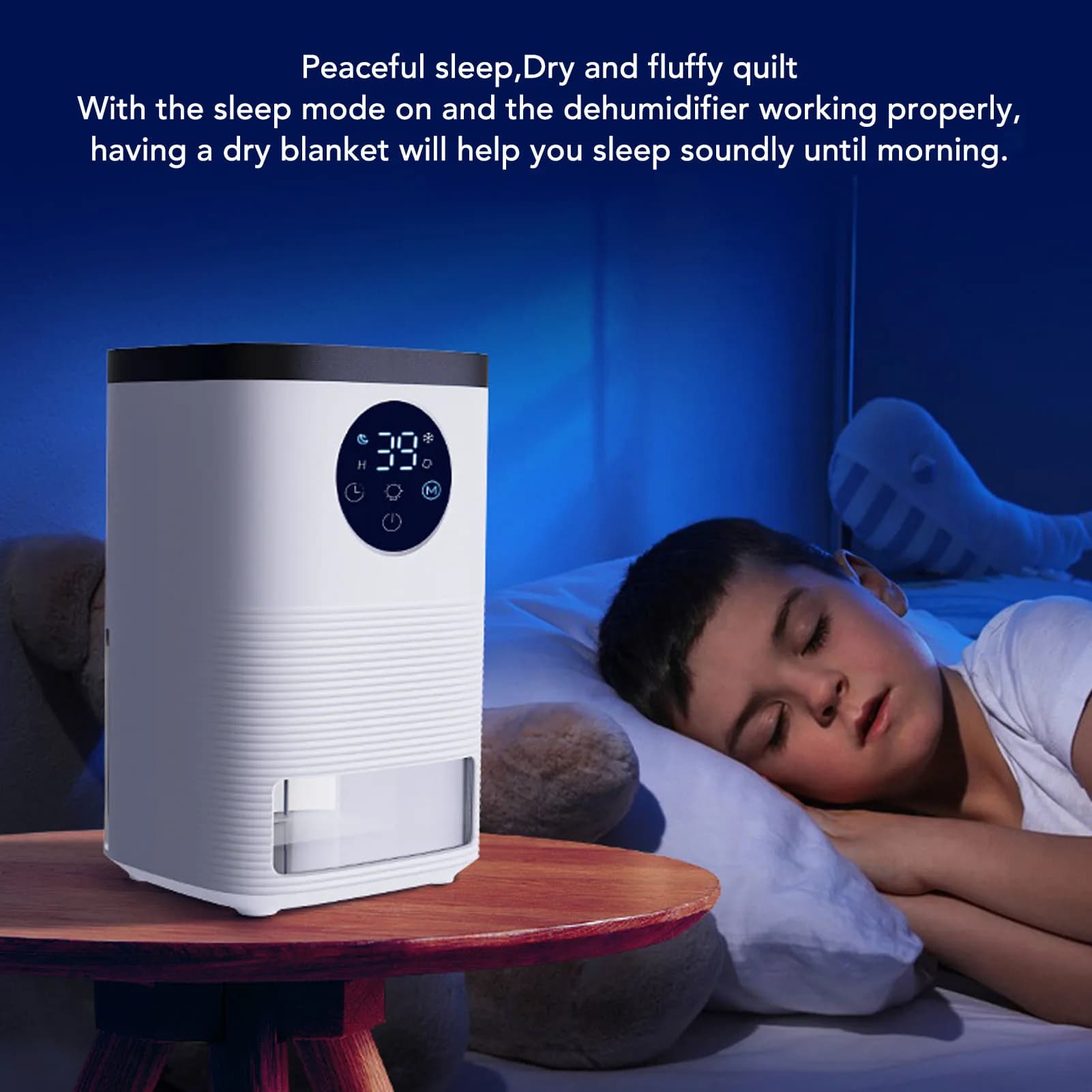Deumidificatore a Semiconduttore con Display LED, Timer Sbrinamento, Spegnimento Automatico, Luci LED Silenziose per Casa, Camera da Letto, Seminterrato, Bagno
