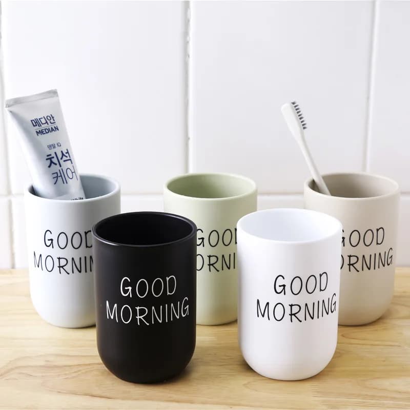 1 Pezzo Bicchieri Portatili Creativi per Lavaggio Bocca, Portaspazzolino in Plastica per Casa e Hotel, Accessori Bagno, Bicchieri Contenitori per Collutorio 300ml